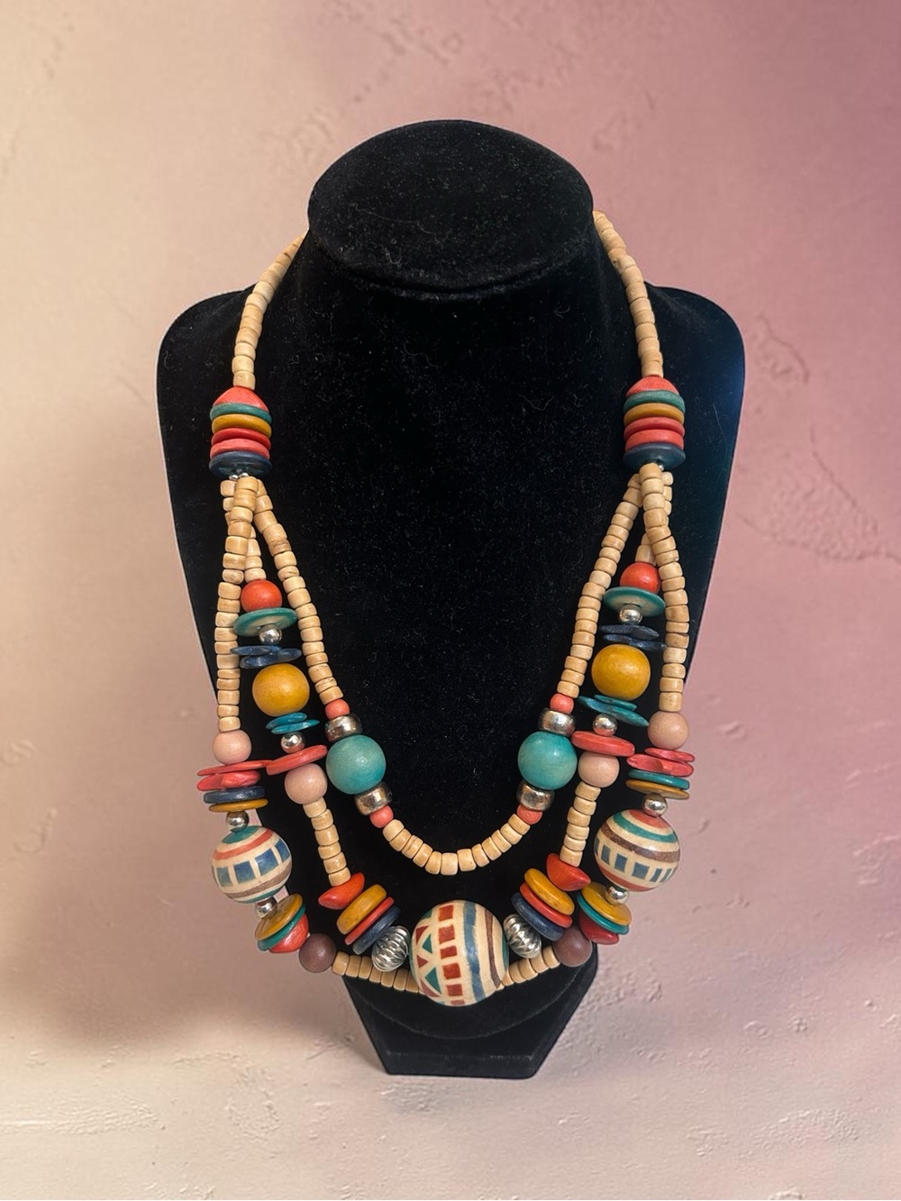Bohemian Multicolor Layered Bead Necklace - Women Vintage Jewelry